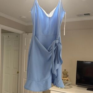 American Threads Light Blue Mini Dress
